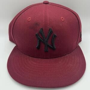 Yankees Fitted 59fifty Fitted Size 7 1/4 Bordeaux Burgundy Bordeaux Crimson BIG